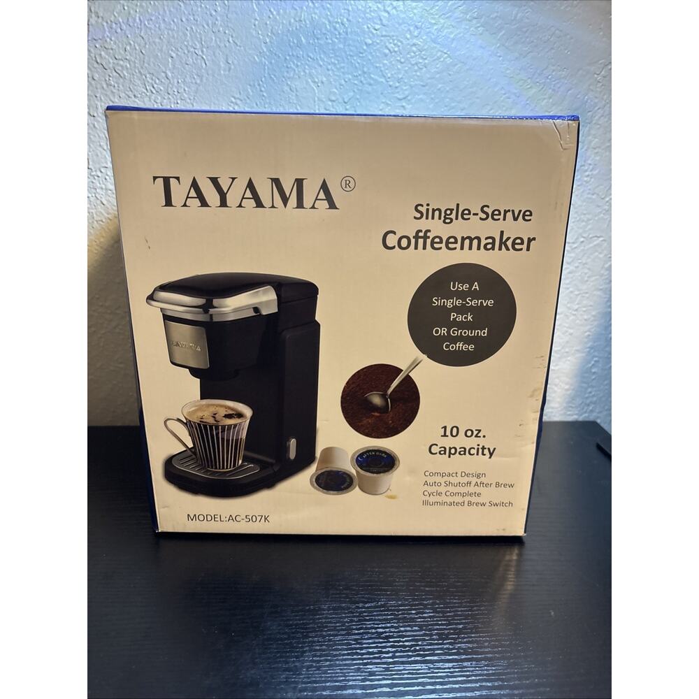 Tayama AC-507K Single-Serve K-Cup Coffeemaker - Black NIB